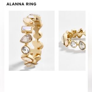 BaubleBar Alanna Ring Glass Stones size 6 and 5 available new with tags